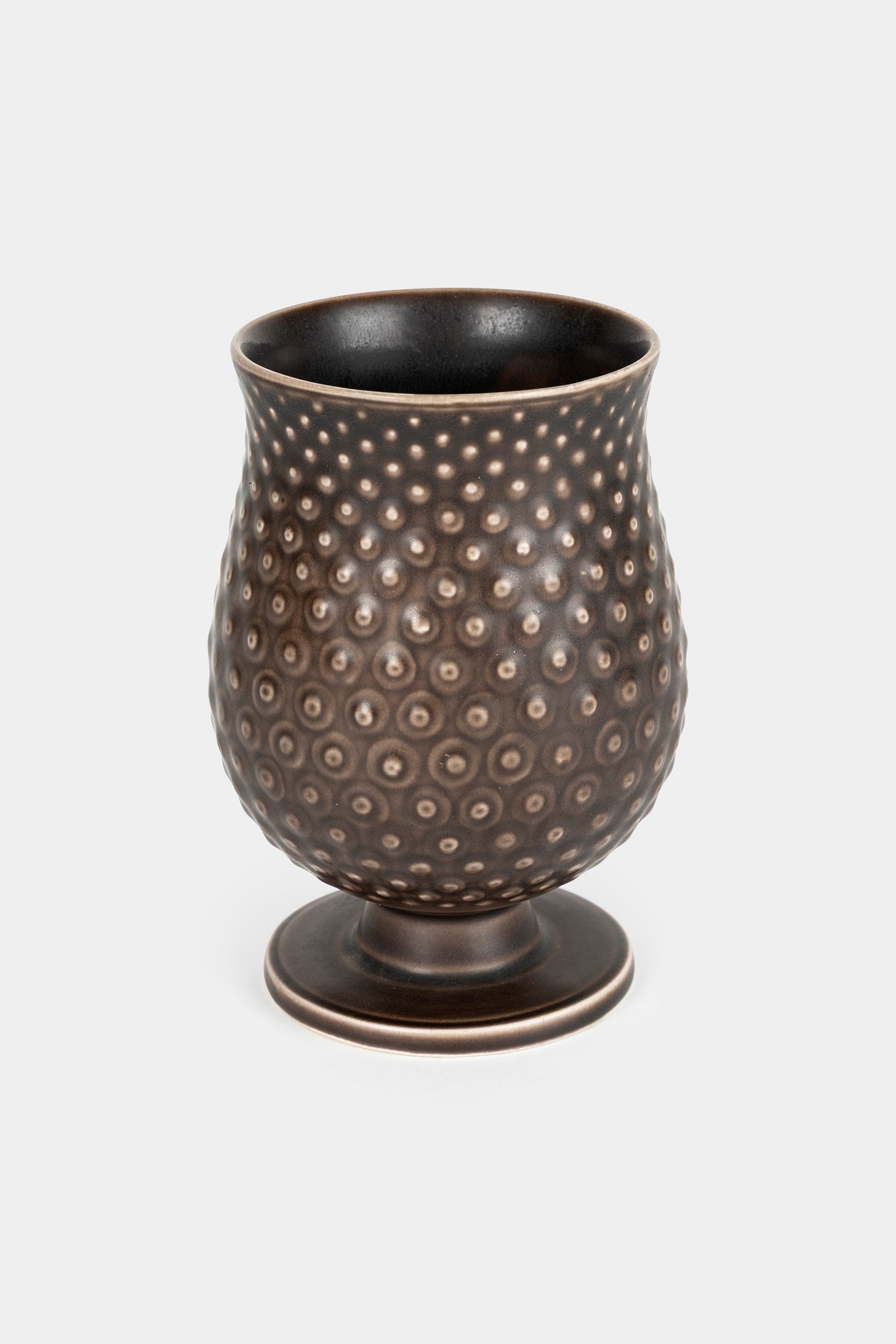 Nils Thorsson For Alumina Royal Copenhagen, Faience Vase, Brown Solbjerg Series, Denmark, 30s