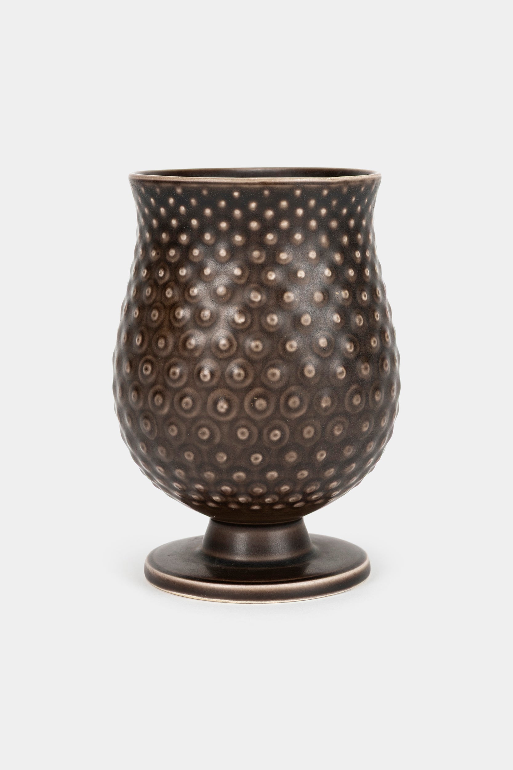Nils Thorsson For Alumina Royal Copenhagen, Faience Vase, Brown Solbjerg Series, Denmark, 30s