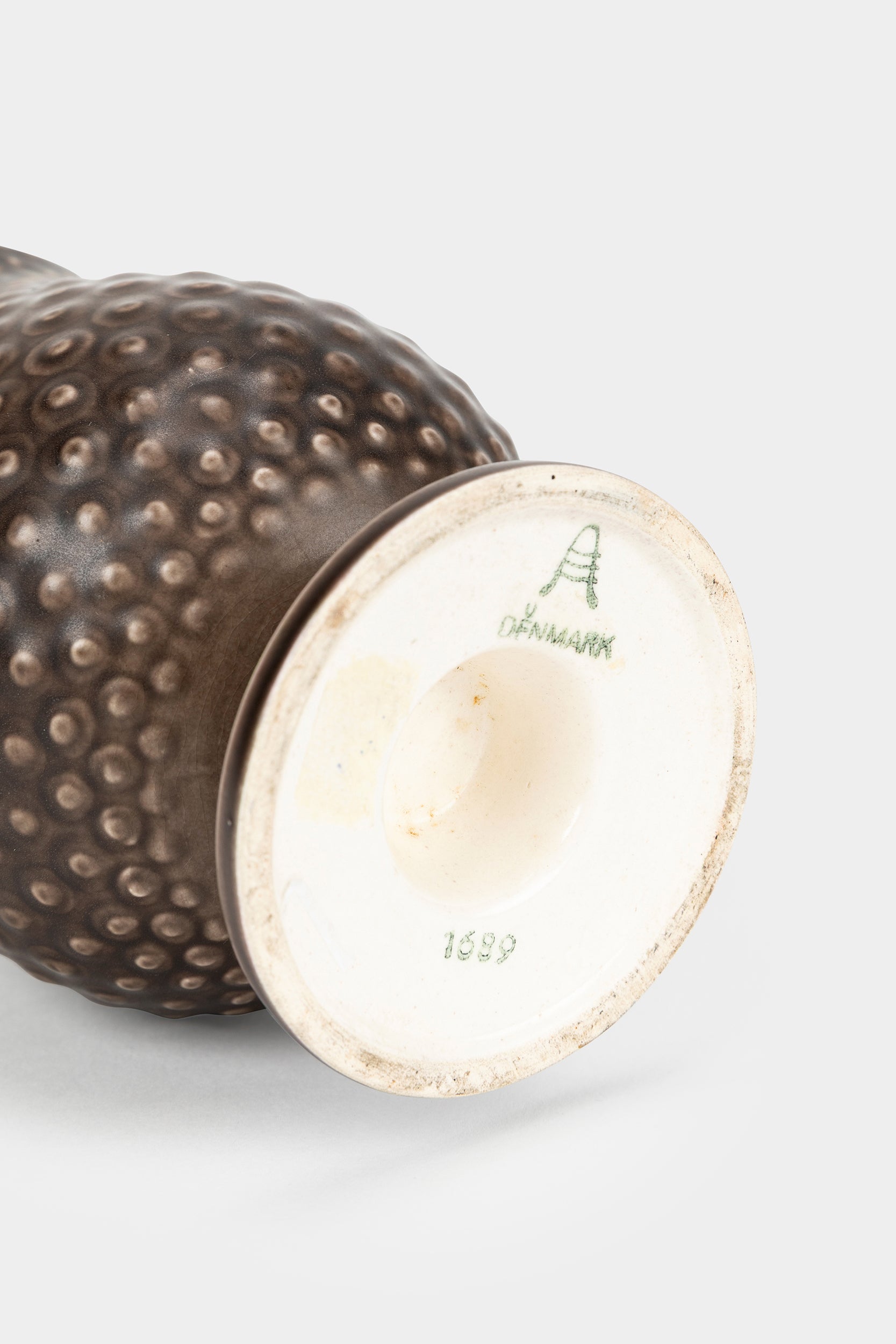 Nils Thorsson For Alumina Royal Copenhagen, Faience Vase, Brown Solbjerg Series, Denmark, 30s