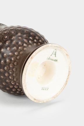 Nils Thorsson For Alumina Royal Copenhagen, Faience Vase, Brown Solbjerg Series, Denmark, 30s