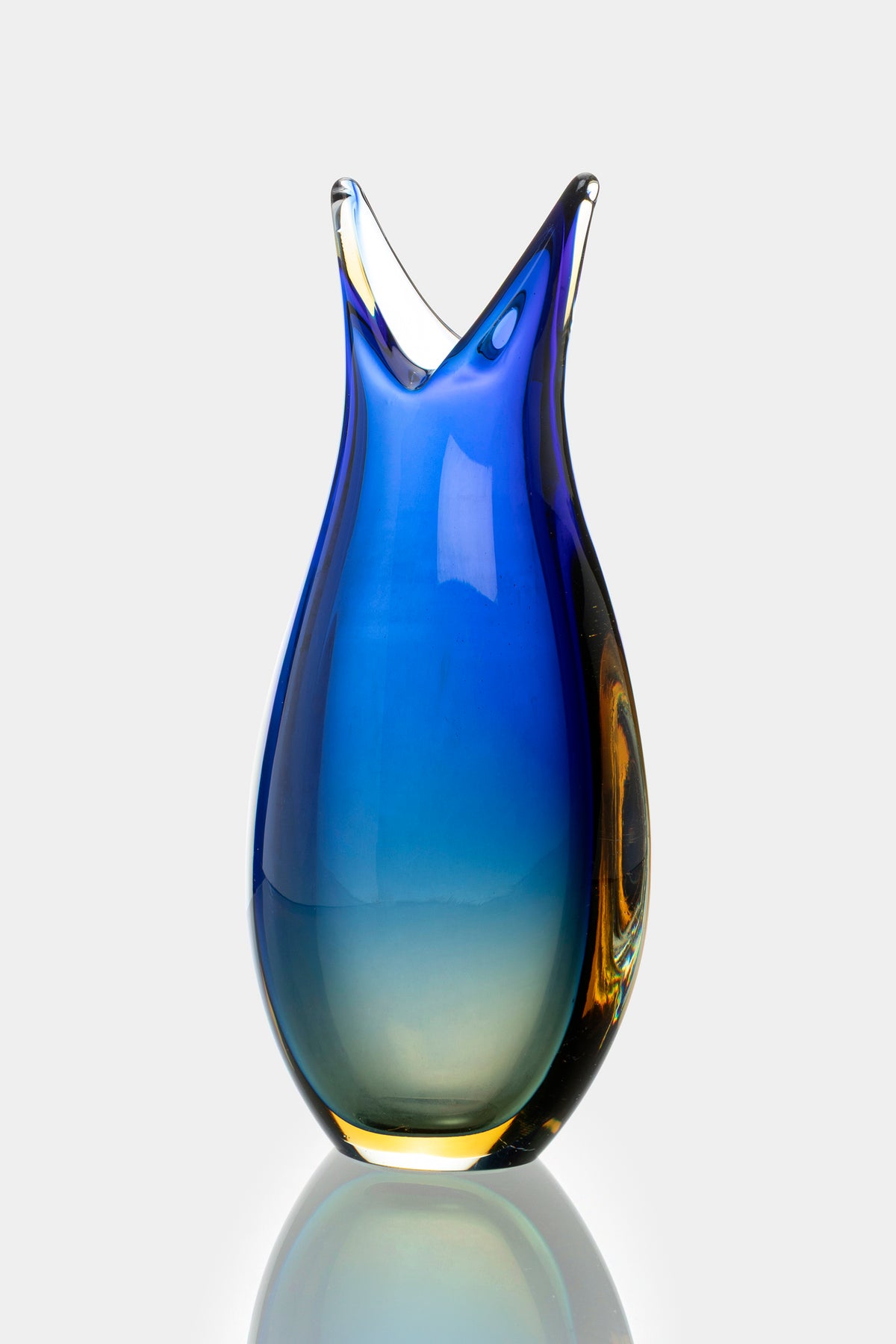 Flavio Poli Glass Vase, Sommerso, 60s