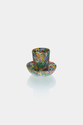 Fratelli Toso Murrine Bowl and Glass 50's