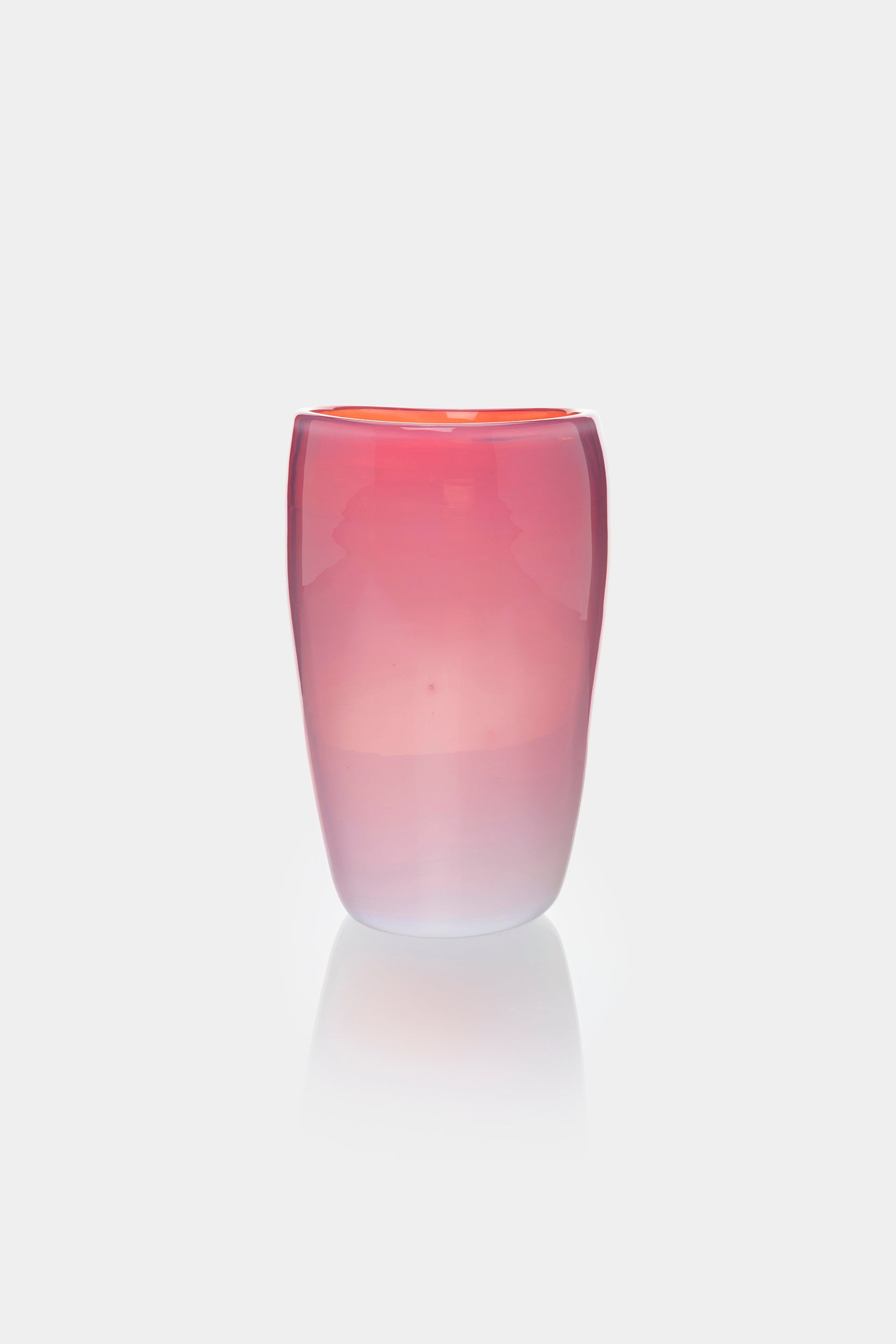Flavio Poli, Seguso, Rosa Glas Vase, 60er