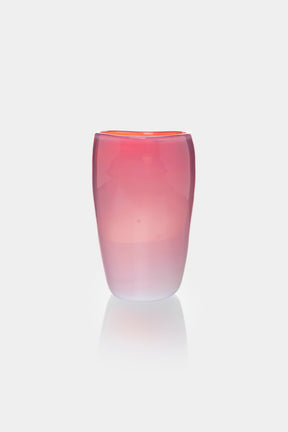 Flavio Poli, Seguso, Rosa Glas Vase, 60er