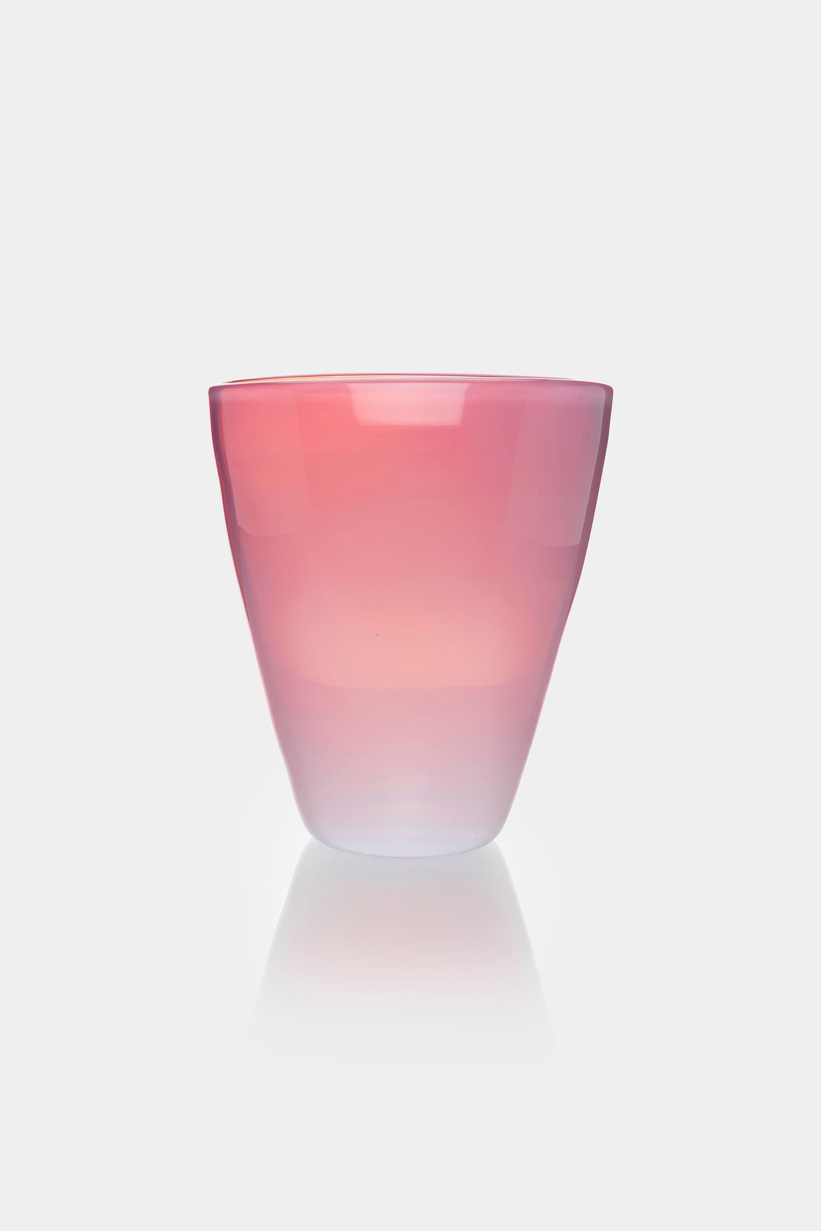 Flavio Poli, Seguso, Rosa Glas Vase, 60er