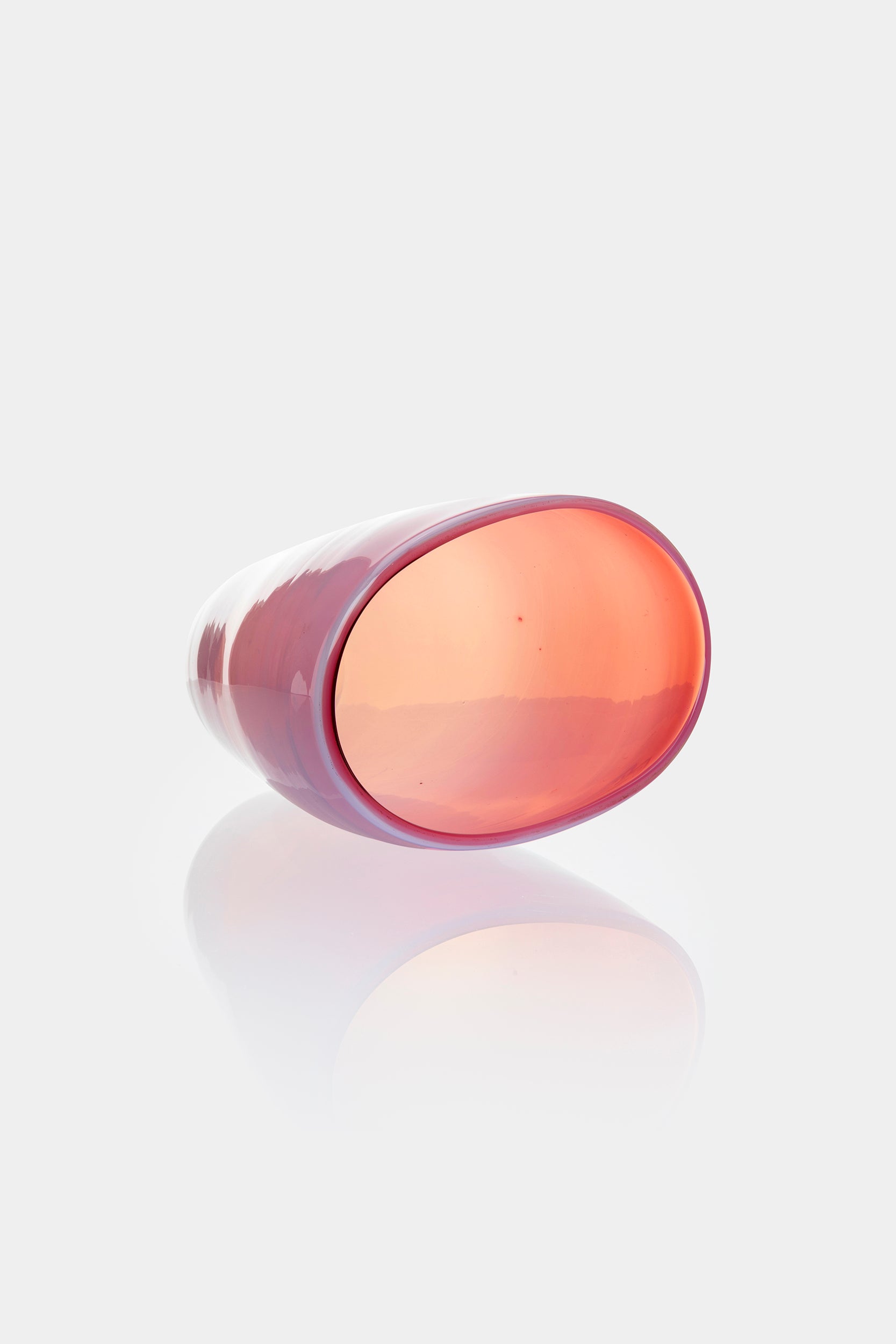 Flavio Poli, Seguso, Rosa Glas Vase, 60er