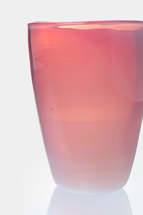 Flavio Poli, Seguso, Rosa Glas Vase, 60er