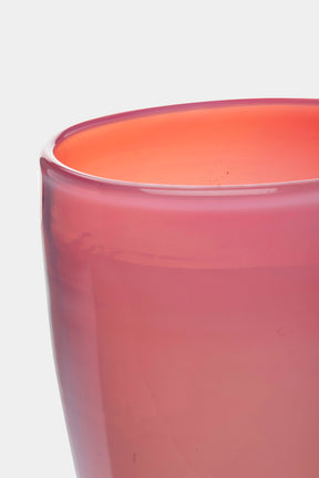 Flavio Poli, Seguso, Rosa Glas Vase, 60er