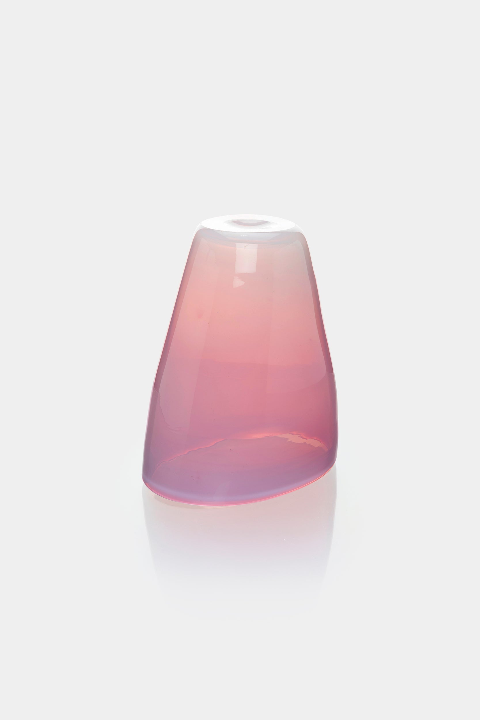 Flavio Poli, Seguso, Rosa Glas Vase, 60er