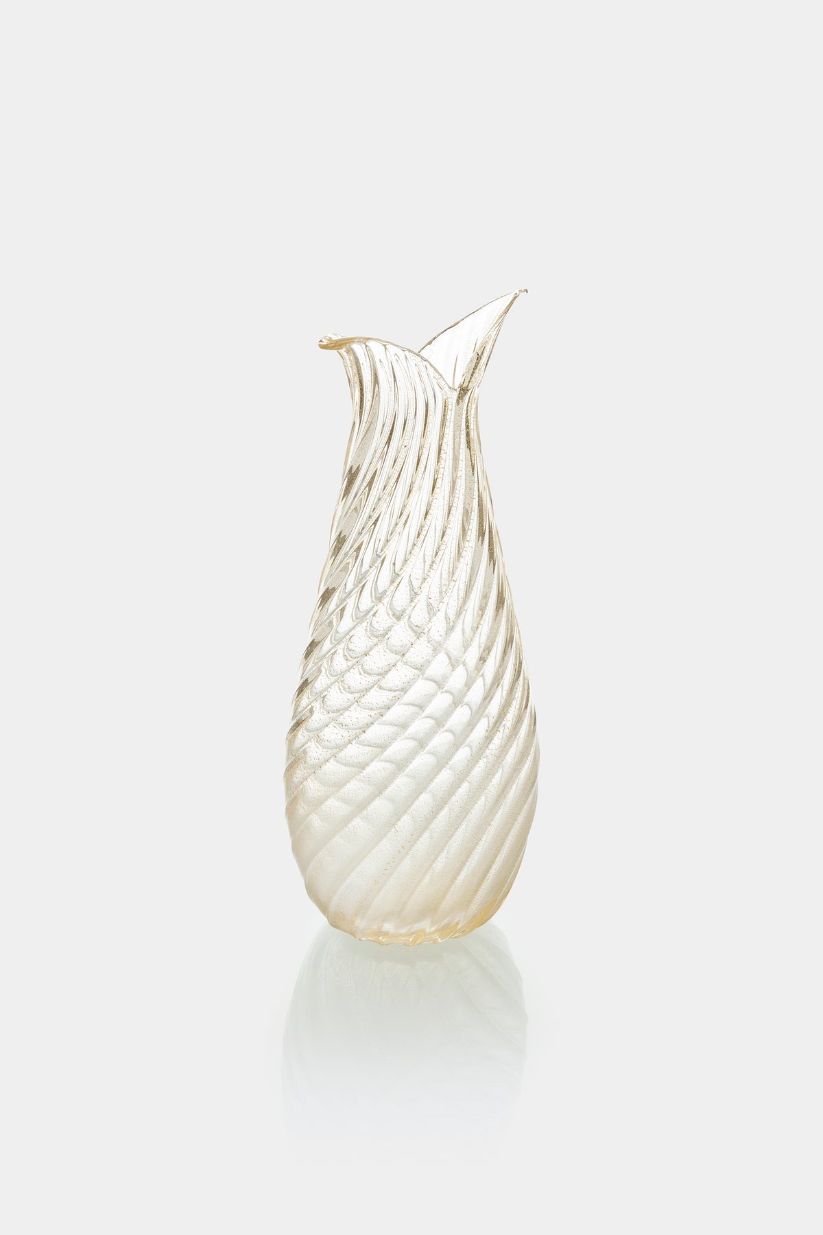 Glas Ercole Barovier Vase Goldeinschlüsse, 50er