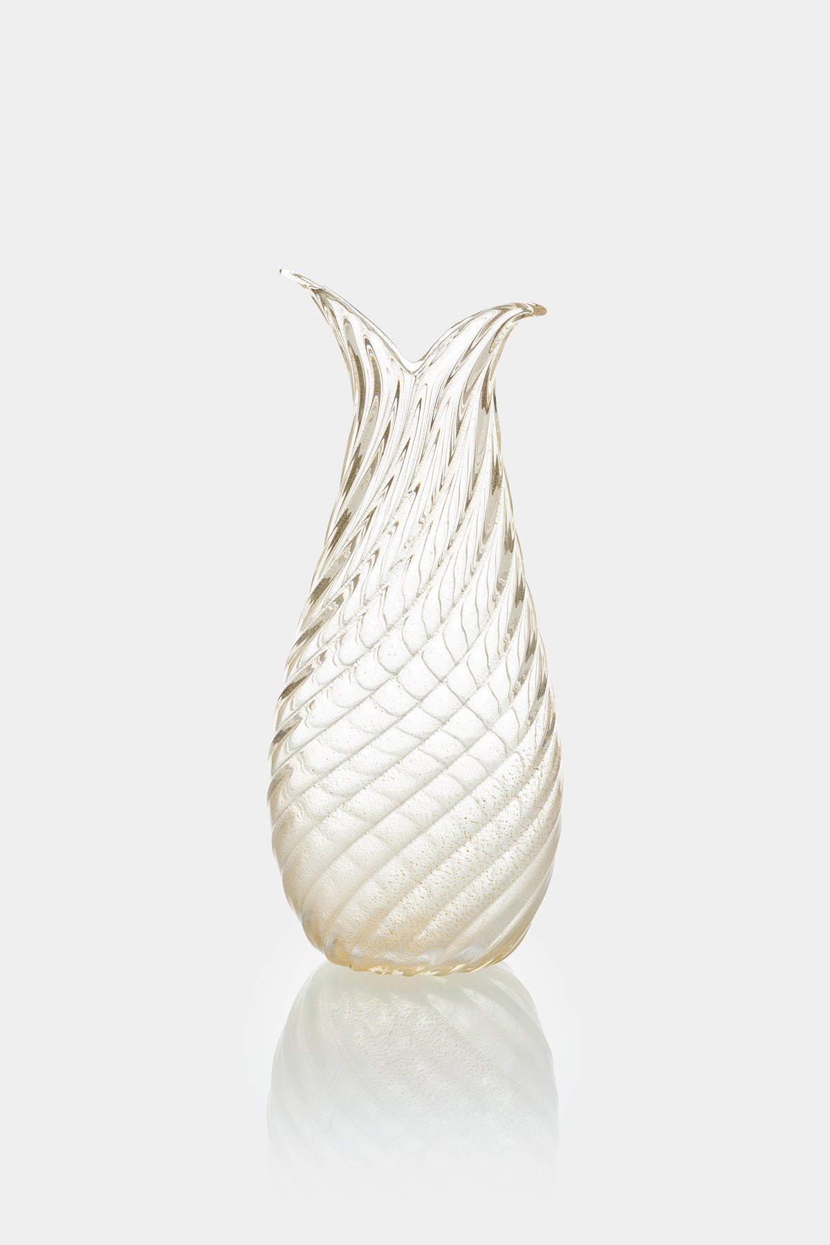 Glas Ercole Barovier Vase Goldeinschlüsse, 50er