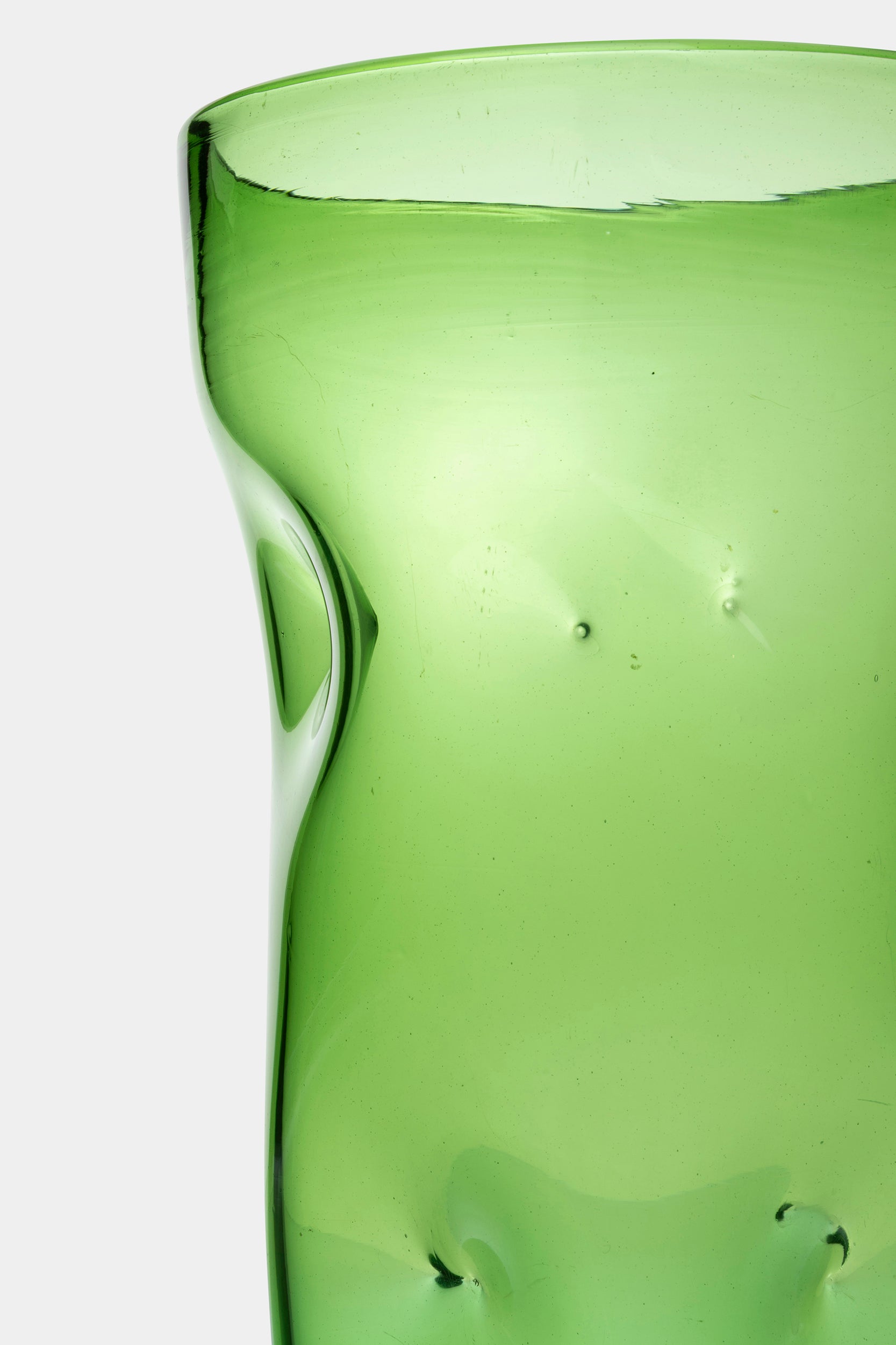 Vetro Verde d'Empoli, Handmade Vase, Italy, 60s
