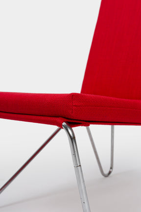 Verner Panton, Fritz Hansen, Bachelor Stuhl mit Ottoman, Dänemark, 50er