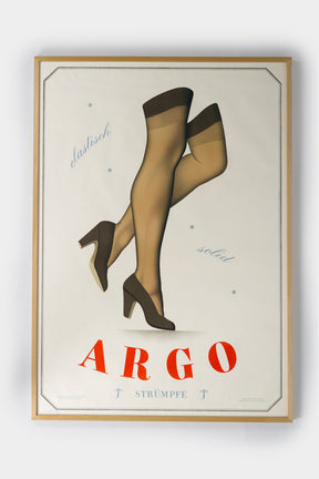 Peter Birkhäuser, Argo Stockings, Original Lithographie, Schweiz, 50er