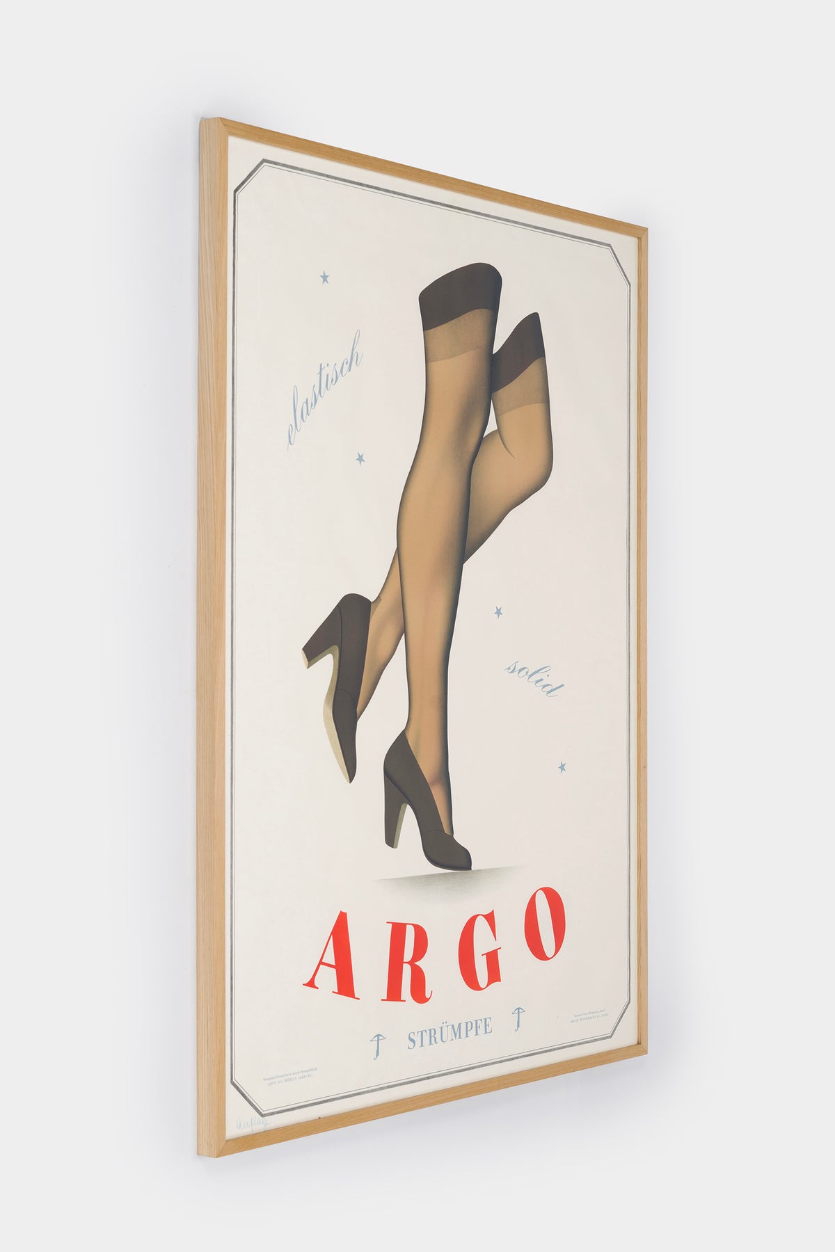 Peter Birkhäuser, Argo Stockings, Original Lithography, Switzerland, 50s