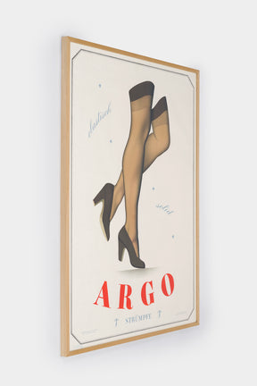 Peter Birkhäuser, Argo Stockings, Original Lithographie, Schweiz, 50er