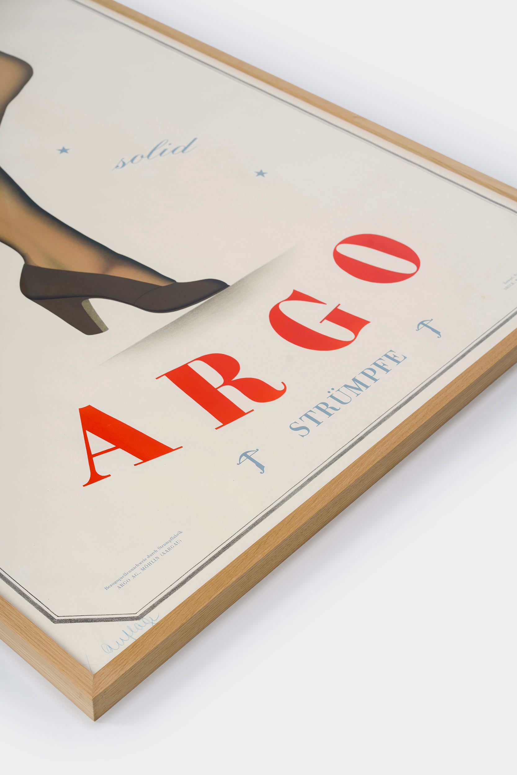 Peter Birkhäuser, Argo Stockings, Original Lithographie, Schweiz, 50er