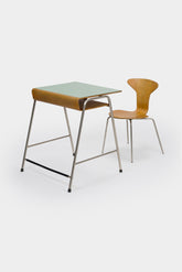 Arne Jacobsen, MUNKEGAARD ​​School Desk and Chair 3105, Denmark, 50s