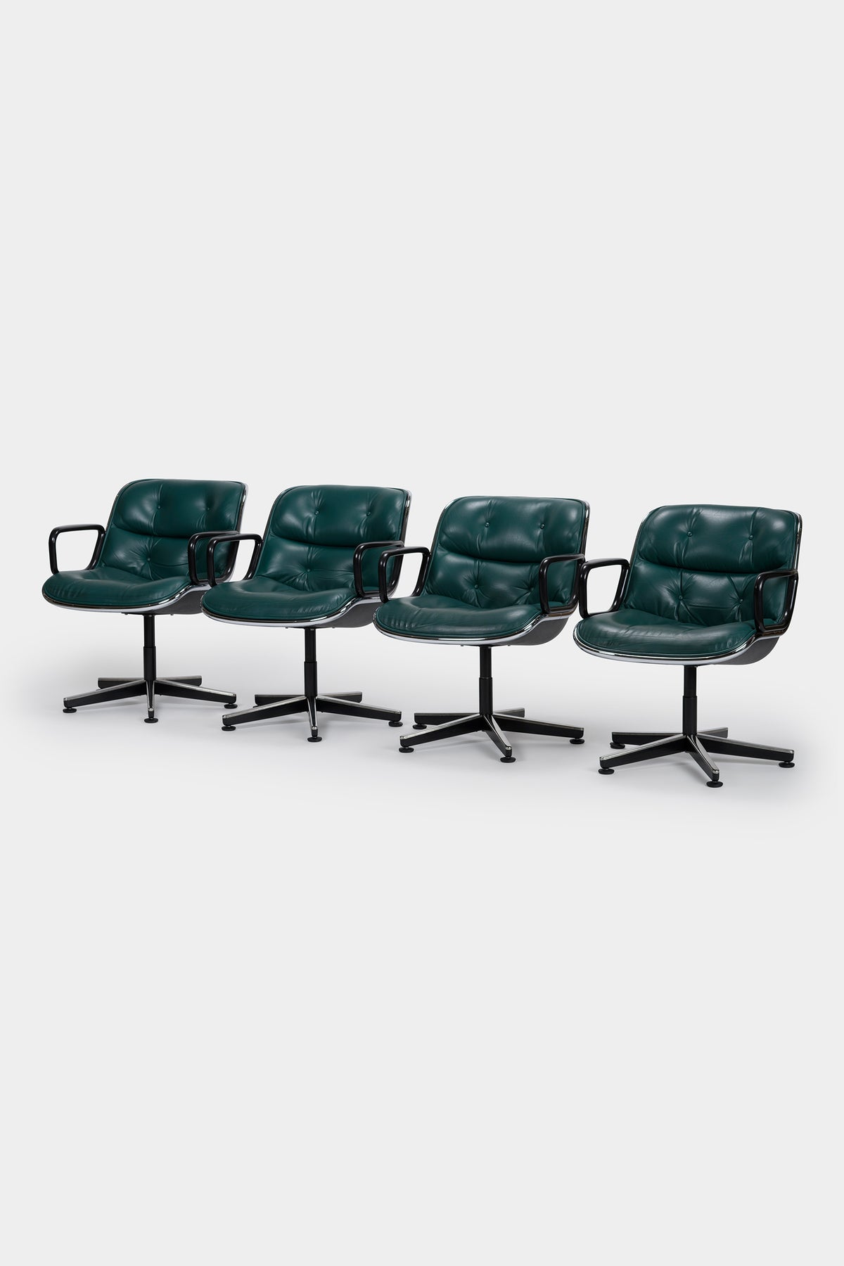 4er Set Charles Pollock, Executive Chairs, 12E1 Knoll, 60er