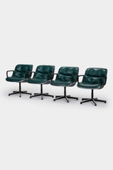 4er Set Charles Pollock, Executive Chairs, 12E1 Knoll, 60er