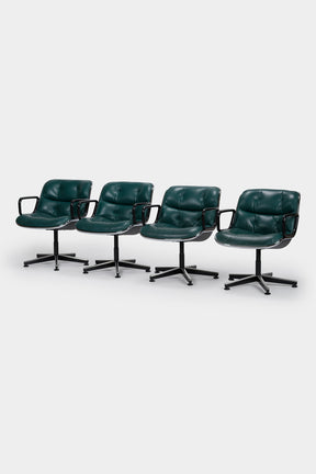 4er Set Charles Pollock, Executive Chairs, 12E1 Knoll, 60er