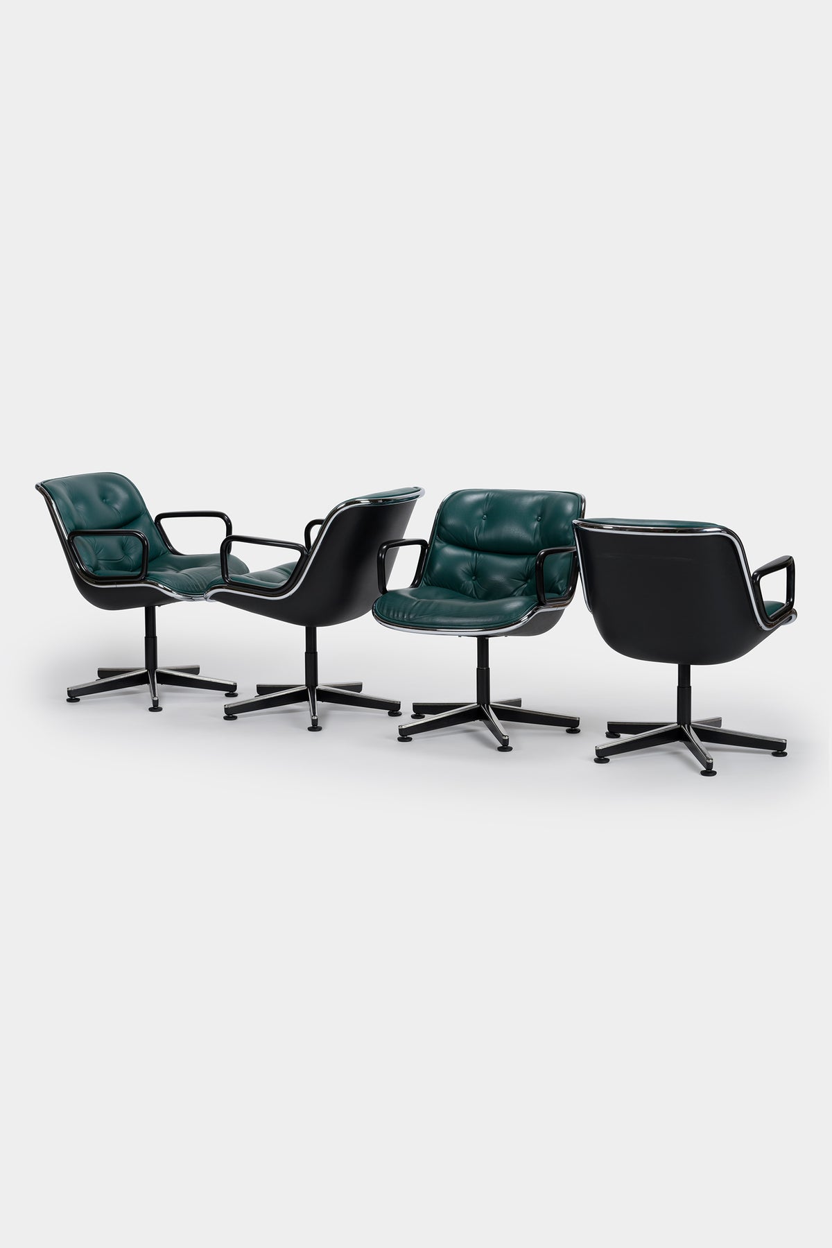 4er Set Charles Pollock, Executive Chairs, 12E1 Knoll, 60er