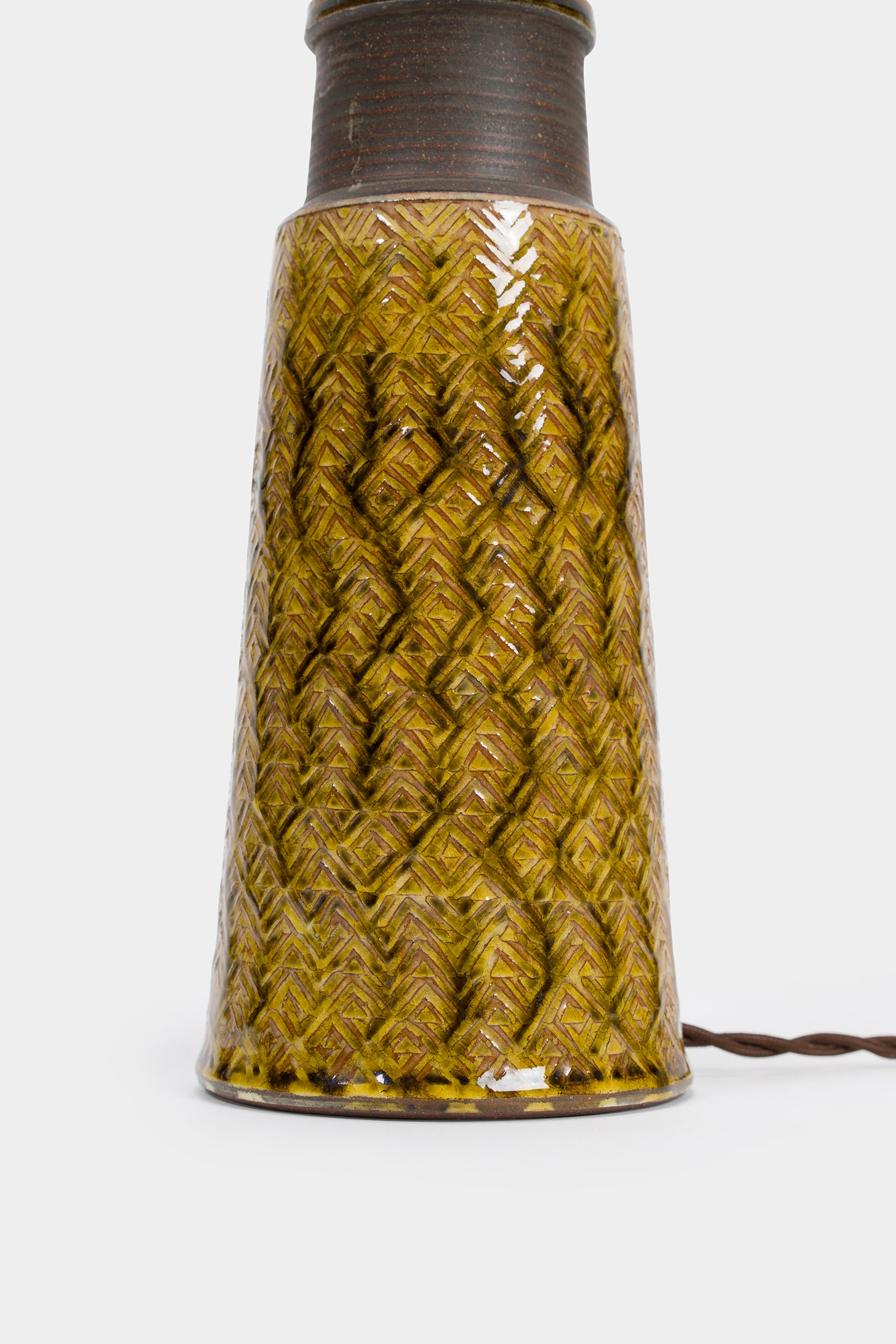 Nils Kähler, Keramik Tischleuchte, Dänemark, 60er