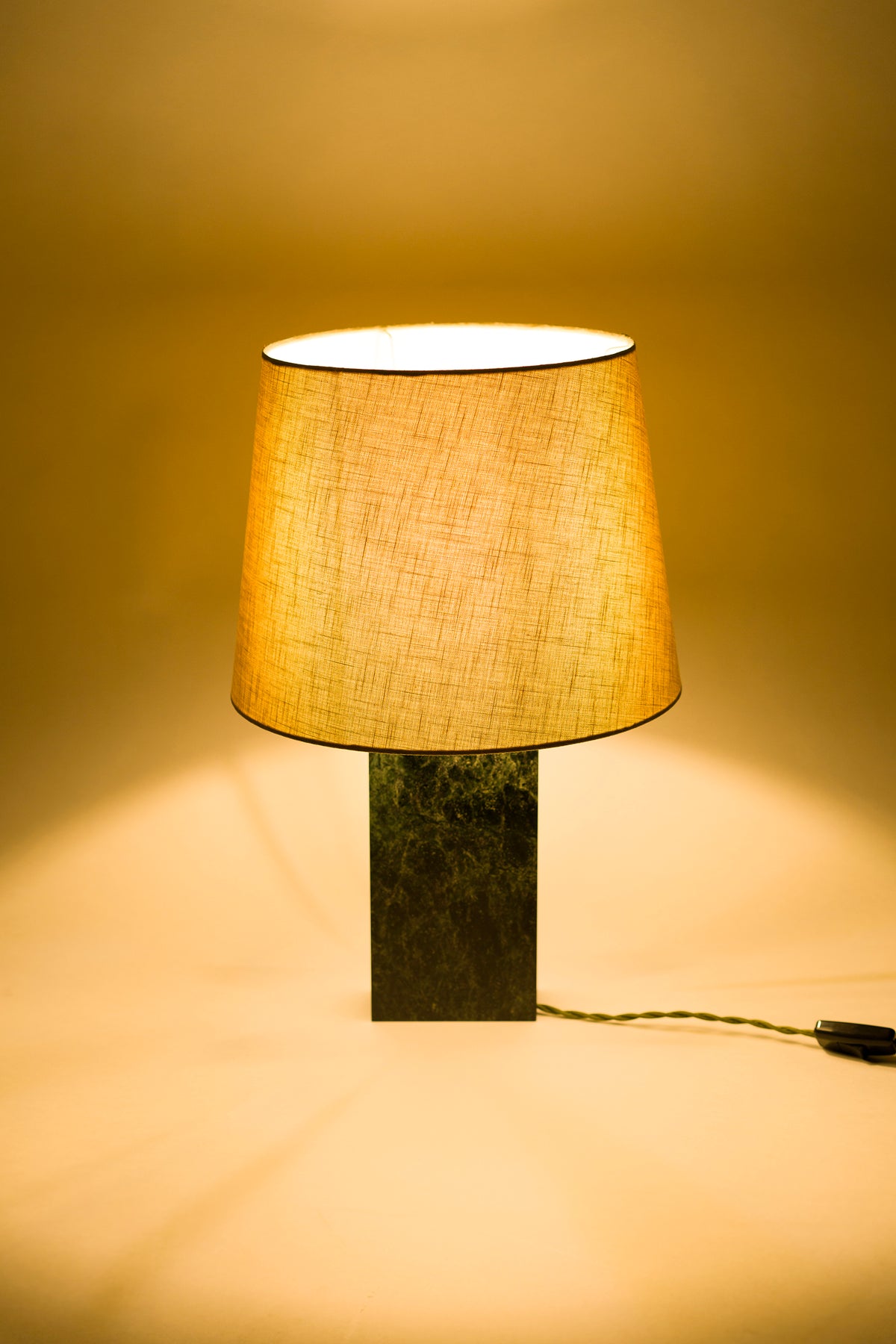 Grüne Marmor Tischlampe, Deutschland 70er