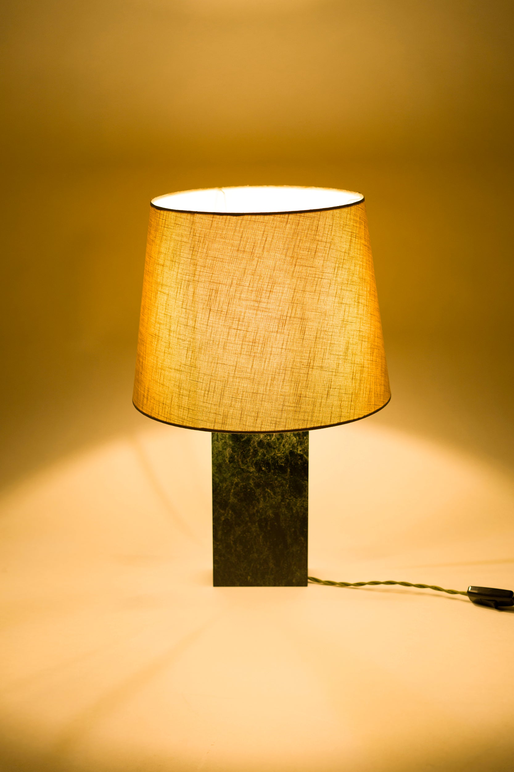 Grüne Marmor Tischlampe, Deutschland 70er