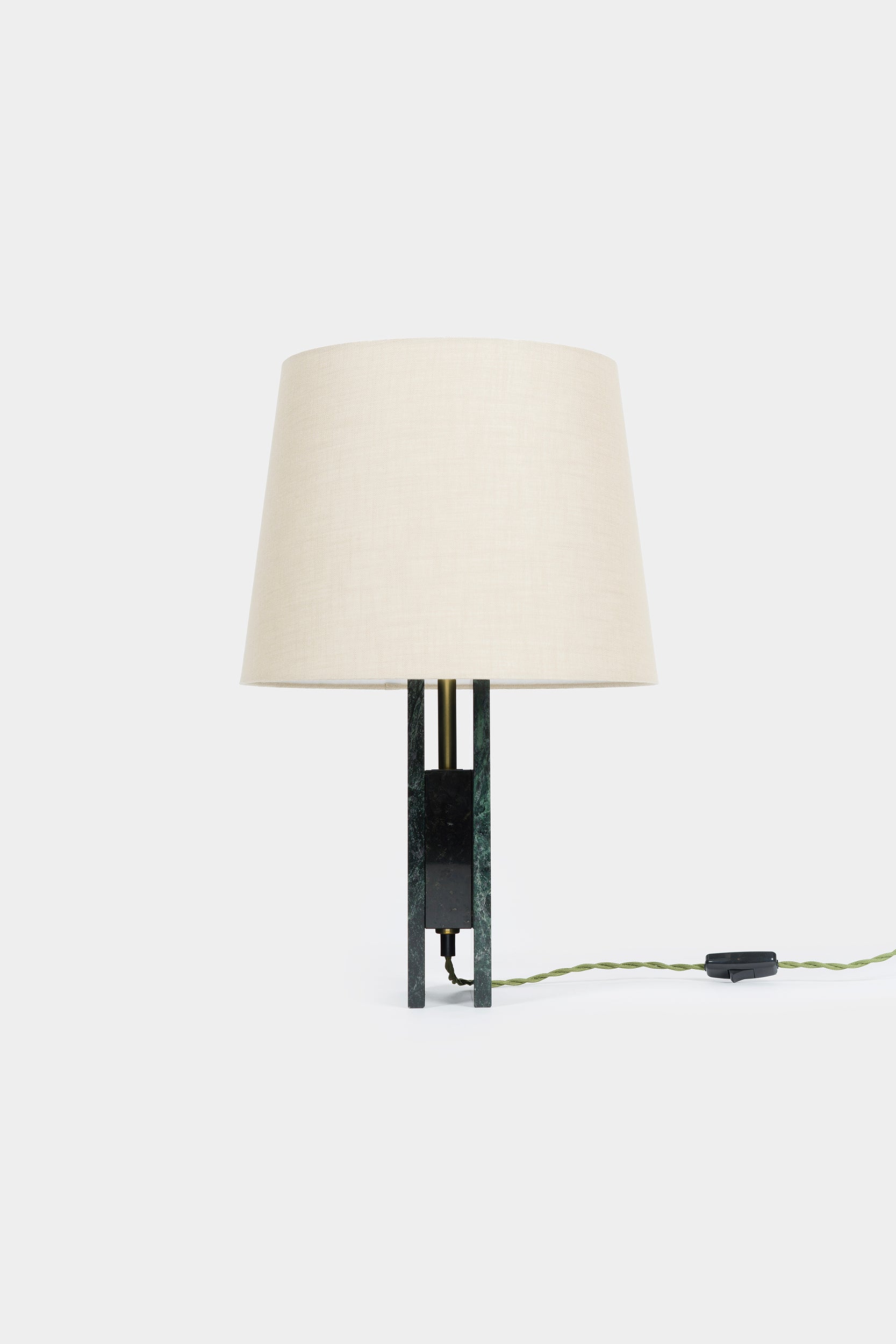 Grüne Marmor Tischlampe, Deutschland 70er