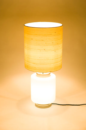 Pia Maria Giudetti, Stilnovo, Glas Nickel Tischlampe, Italien, 60er