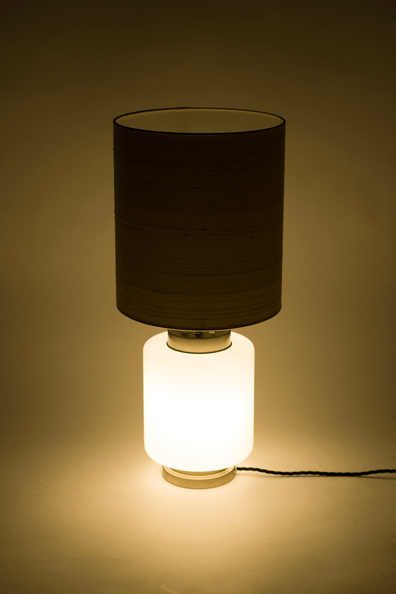 Pia Maria Giudetti, Stilnovo, Glas Nickel Tischlampe, Italien, 60er