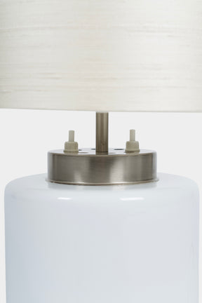 Pia Maria Giudetti, Stilnovo, Glas Nickel Tischlampe, Italien, 60er