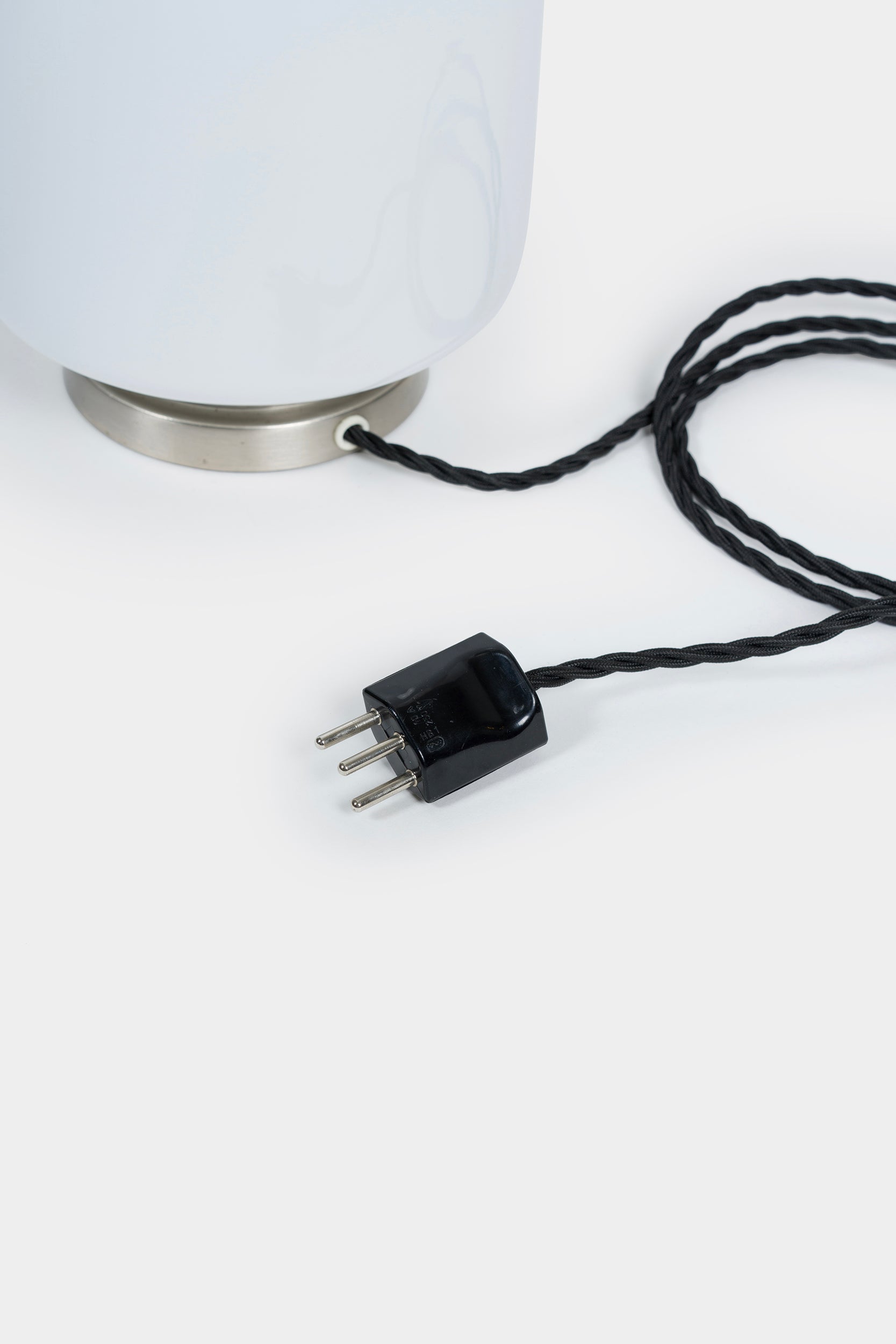 Pia Maria Giudetti, Stilnovo, Glas Nickel Tischlampe, Italien, 60er