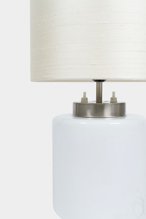 Pia Maria Giudetti, Stilnovo, Glas Nickel Tischlampe, Italien, 60er