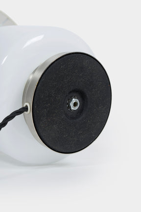 Pia Maria Giudetti, Stilnovo, Glas Nickel Tischlampe, Italien, 60er