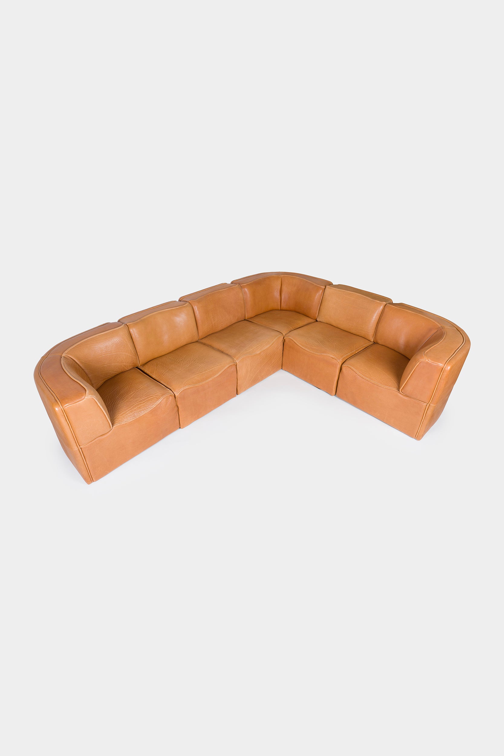 De Sede, Modulsofa Model DS-15, Cognac Leder, Schweiz, 80er