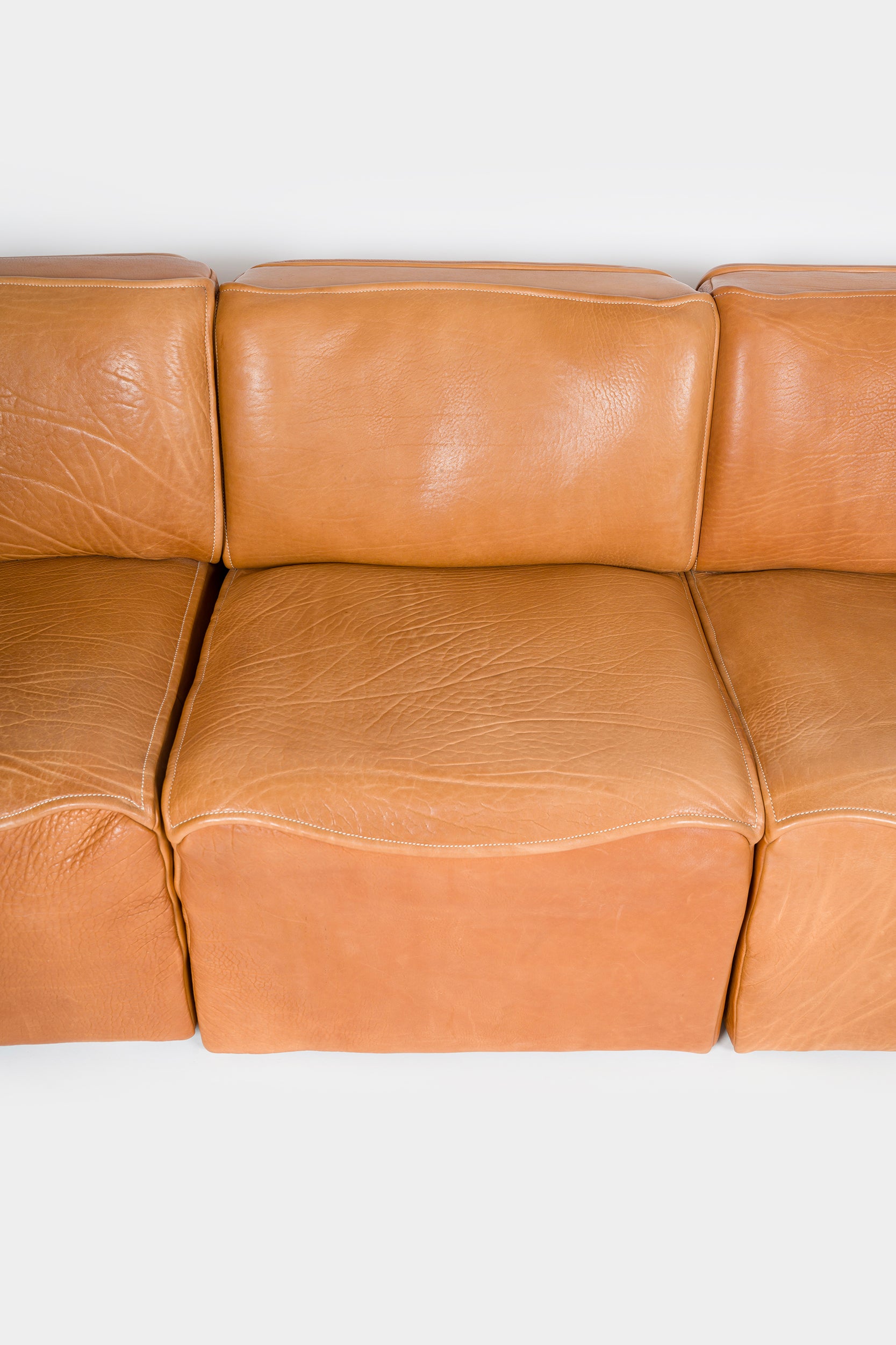 De Sede, Modulsofa Model DS-15, Cognac Leder, Schweiz, 80er