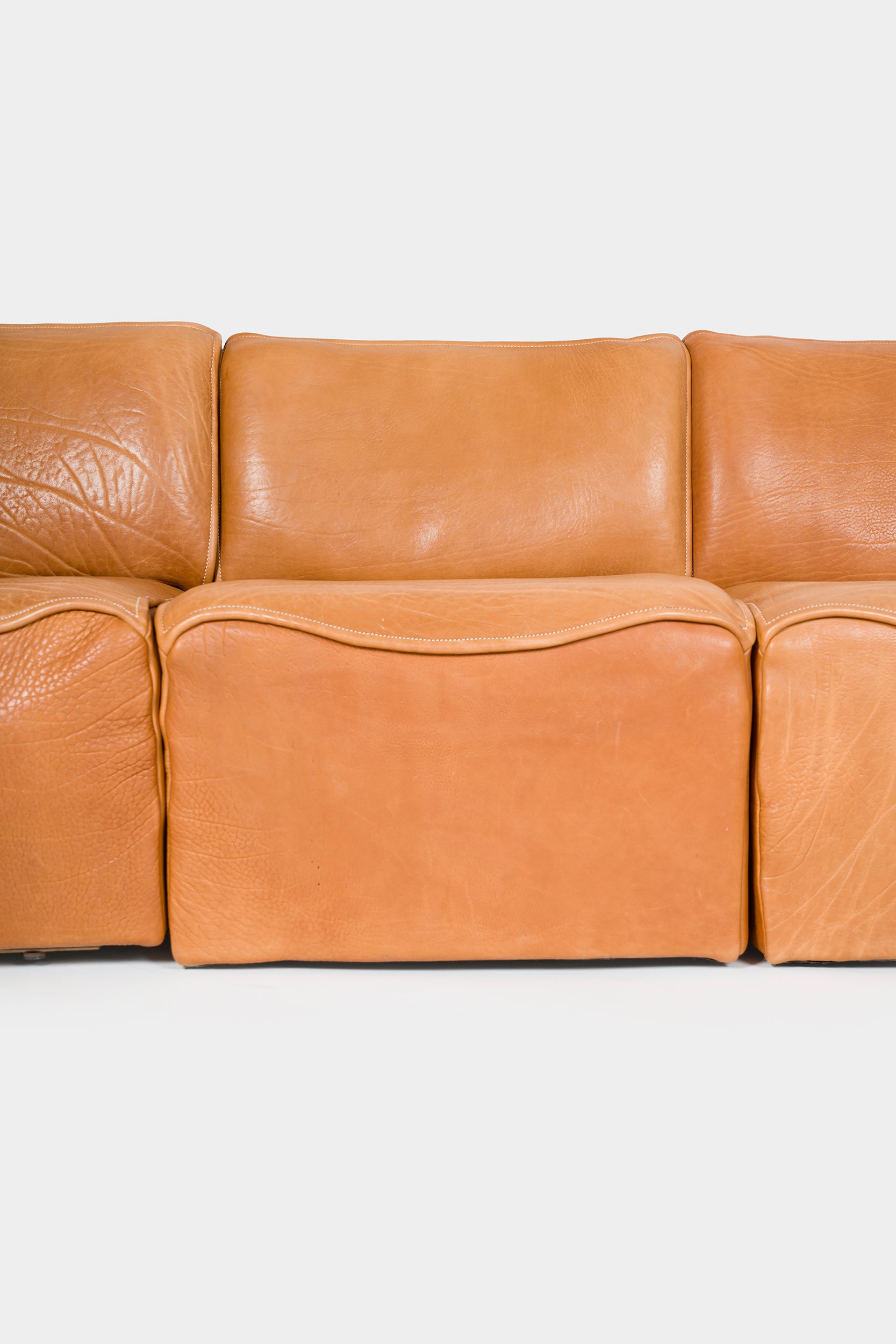 De Sede, Modulsofa Model DS-15, Cognac Leder, Schweiz, 80er