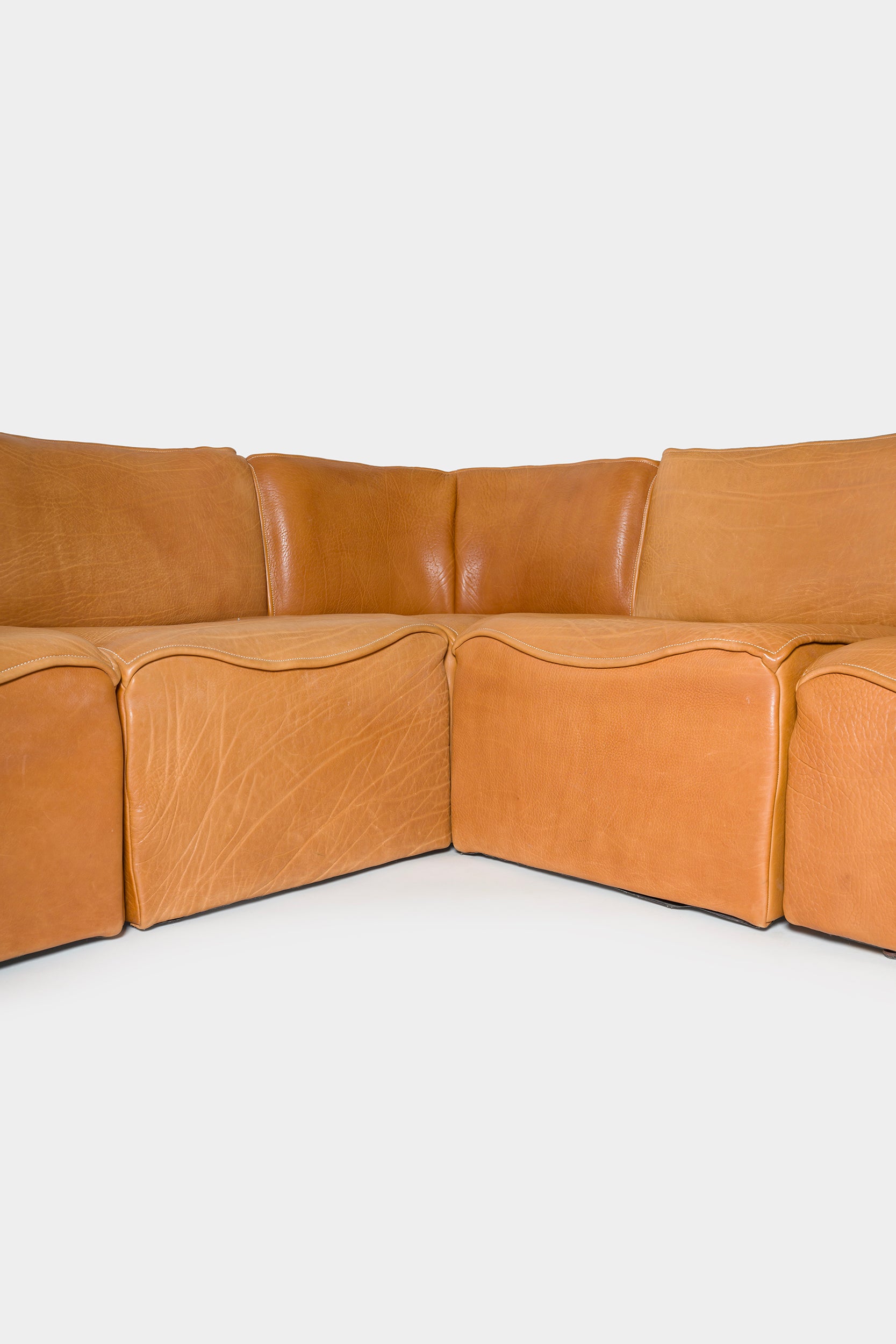 De Sede, Modulsofa Model DS-15, Cognac Leder, Schweiz, 80er