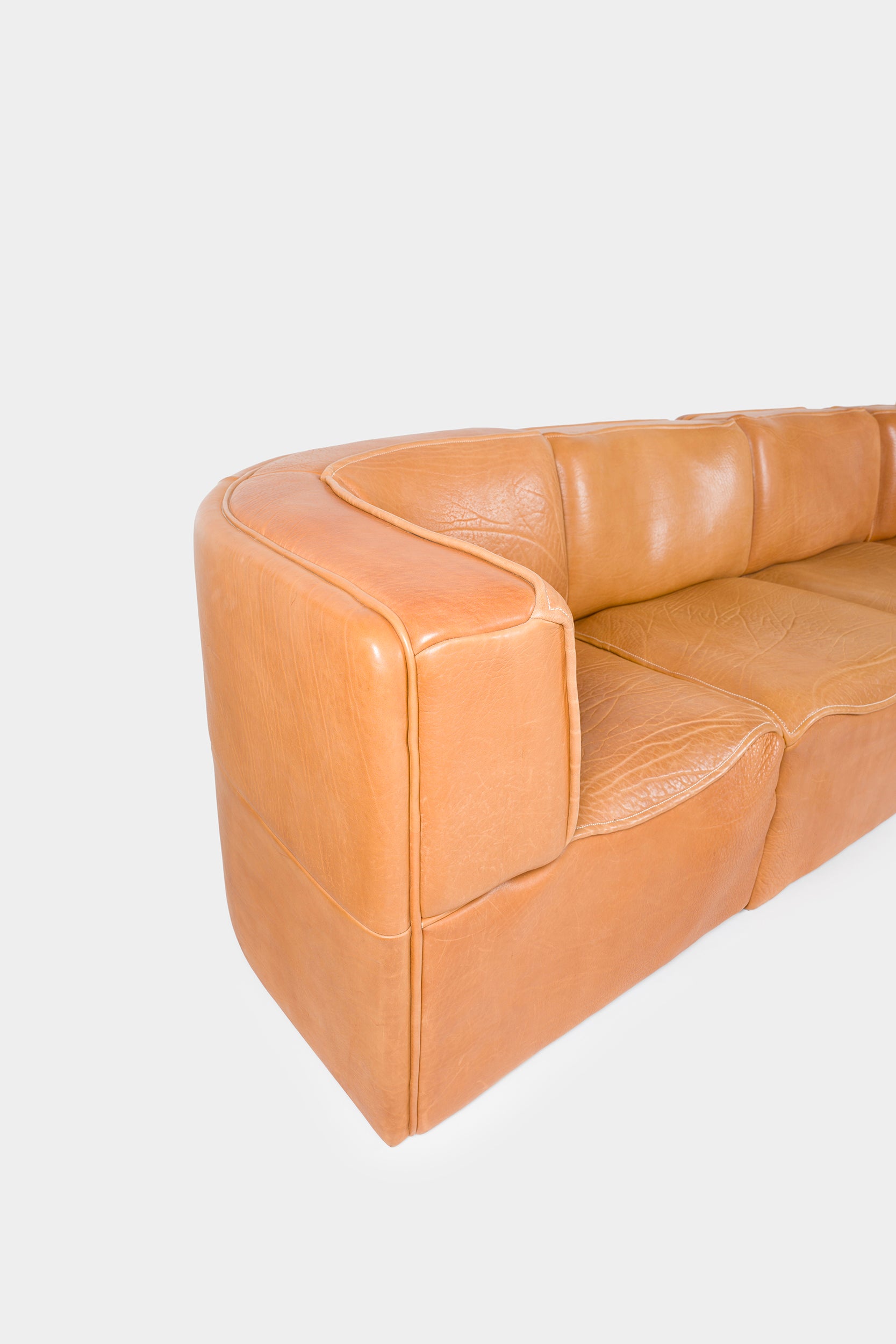 De Sede, Modulsofa Model DS-15, Cognac Leder, Schweiz, 80er