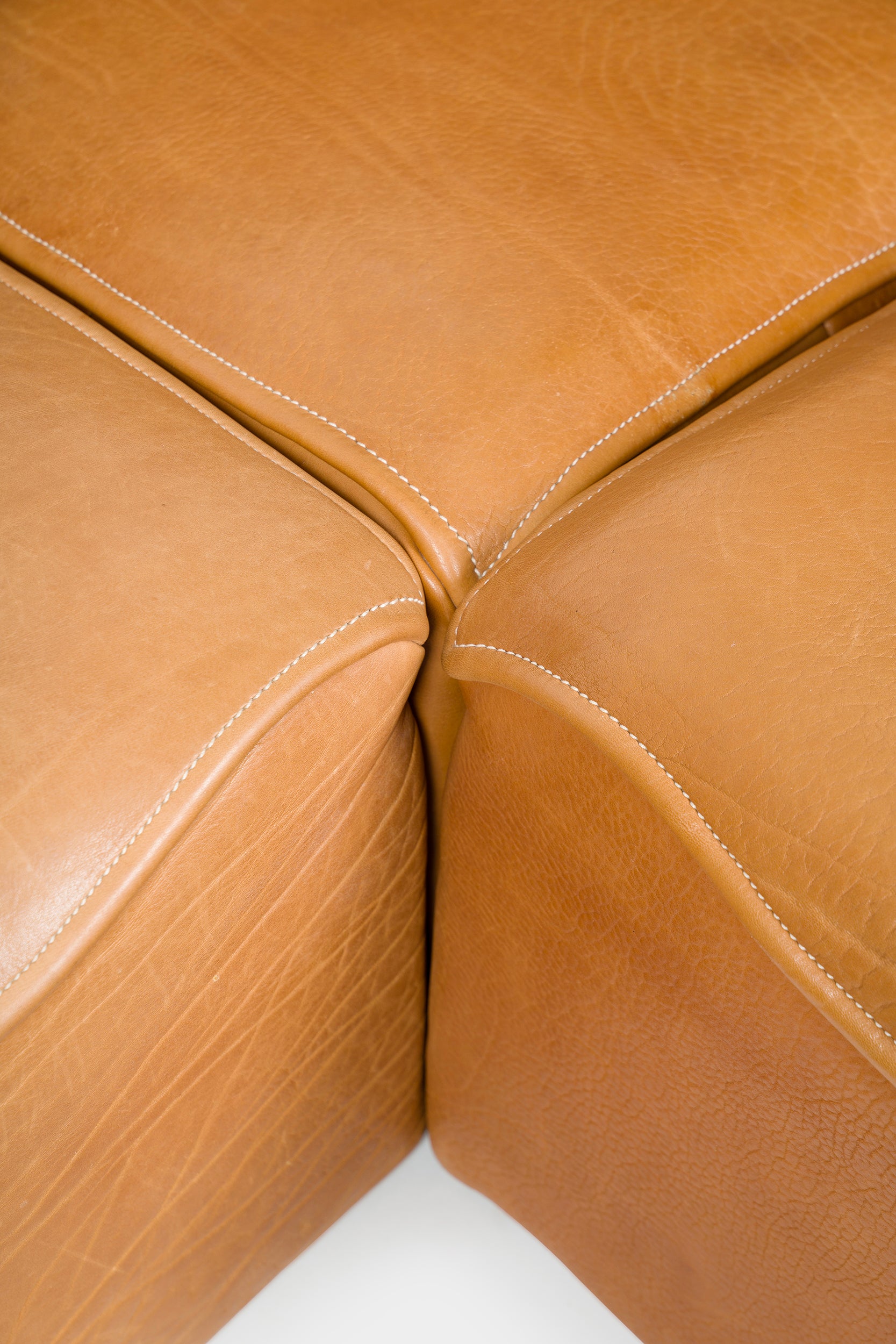 De Sede, Modulsofa Model DS-15, Cognac Leder, Schweiz, 80er