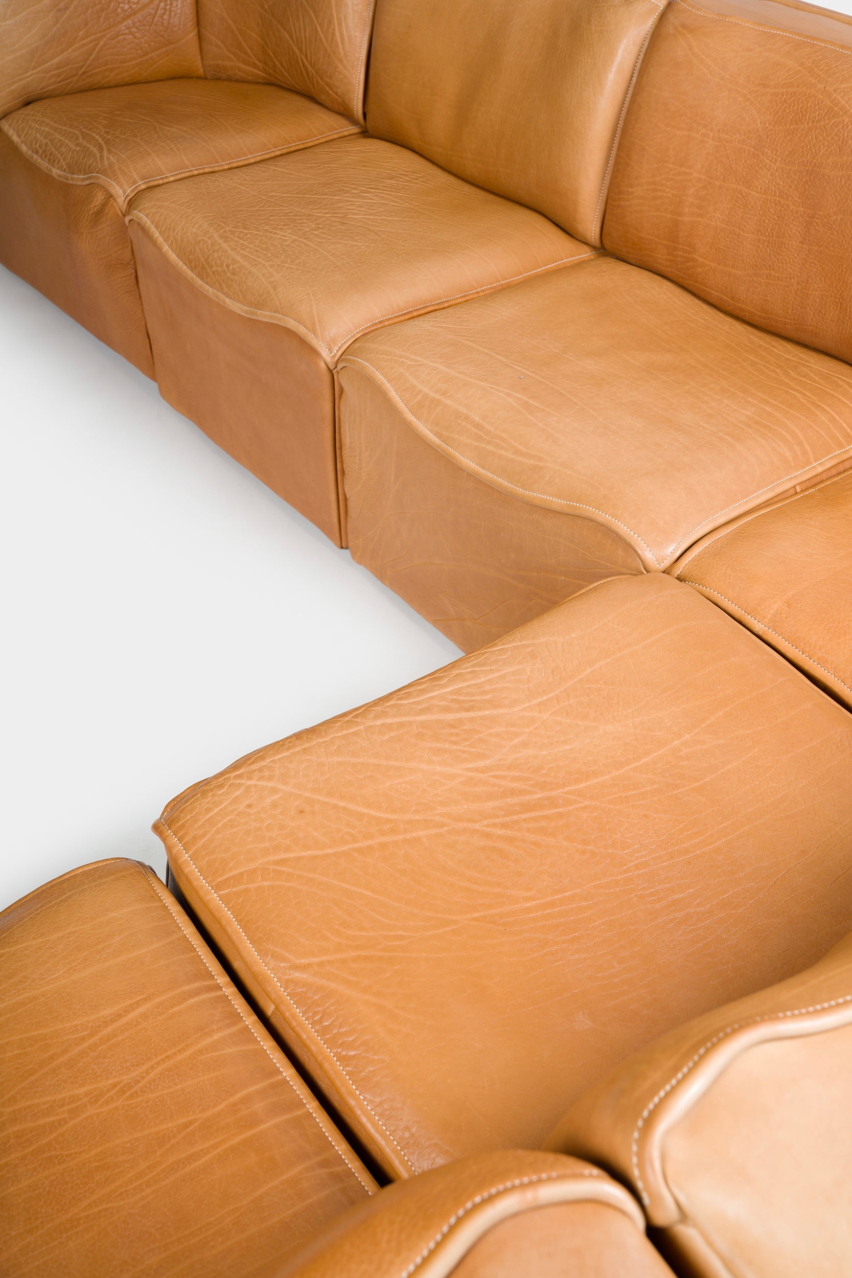 De Sede, Modulsofa Model DS-15, Cognac Leder, Schweiz, 80er