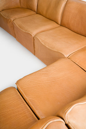 De Sede, Modulsofa Model DS-15, Cognac Leder, Schweiz, 80er