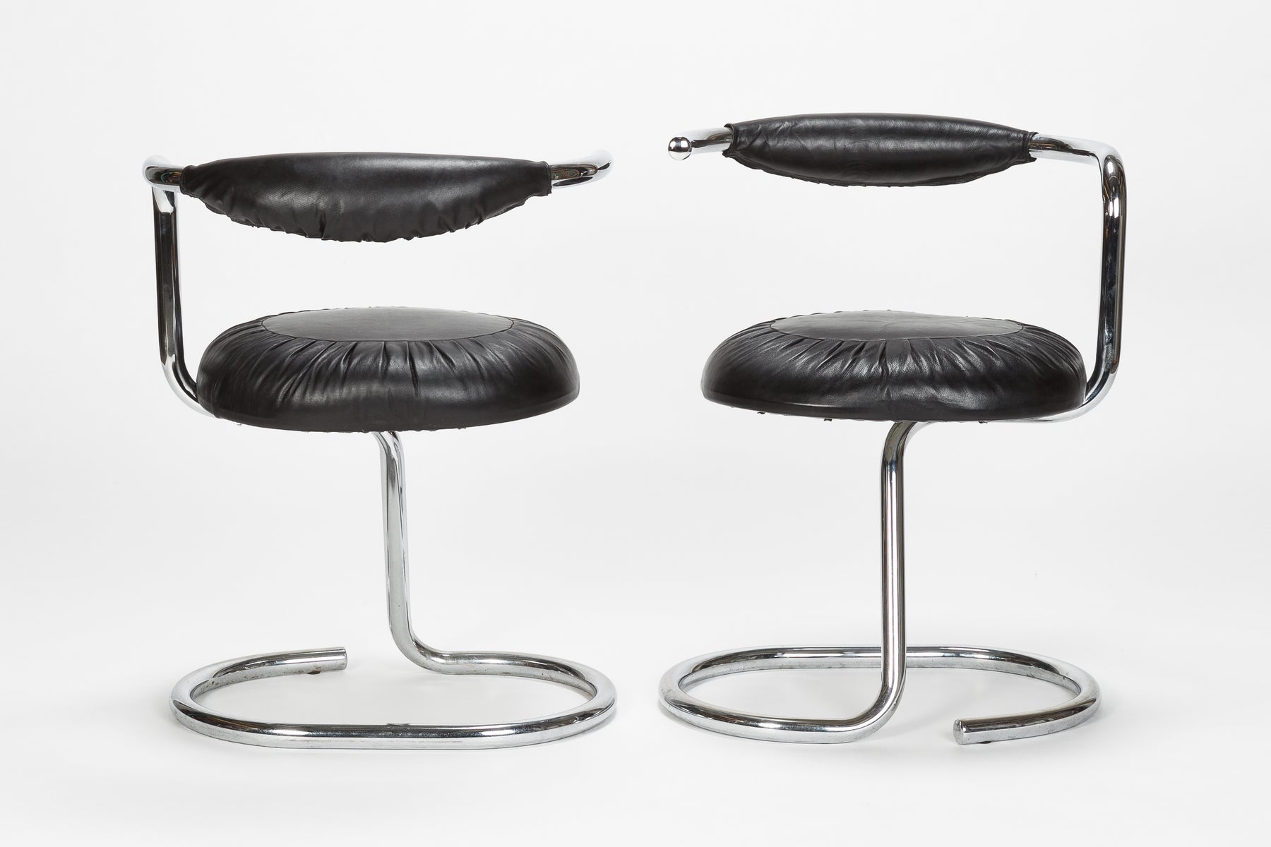 Pair Giotto Stoppino Cobra Chairs, 70s