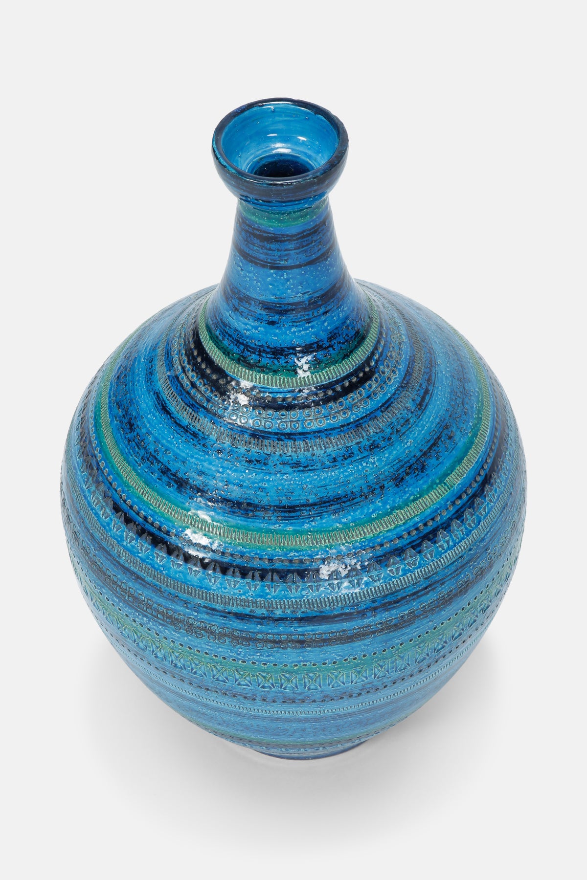Grosse Aldo Londi „Rimini Blu“ Vase Bitossi, 60er