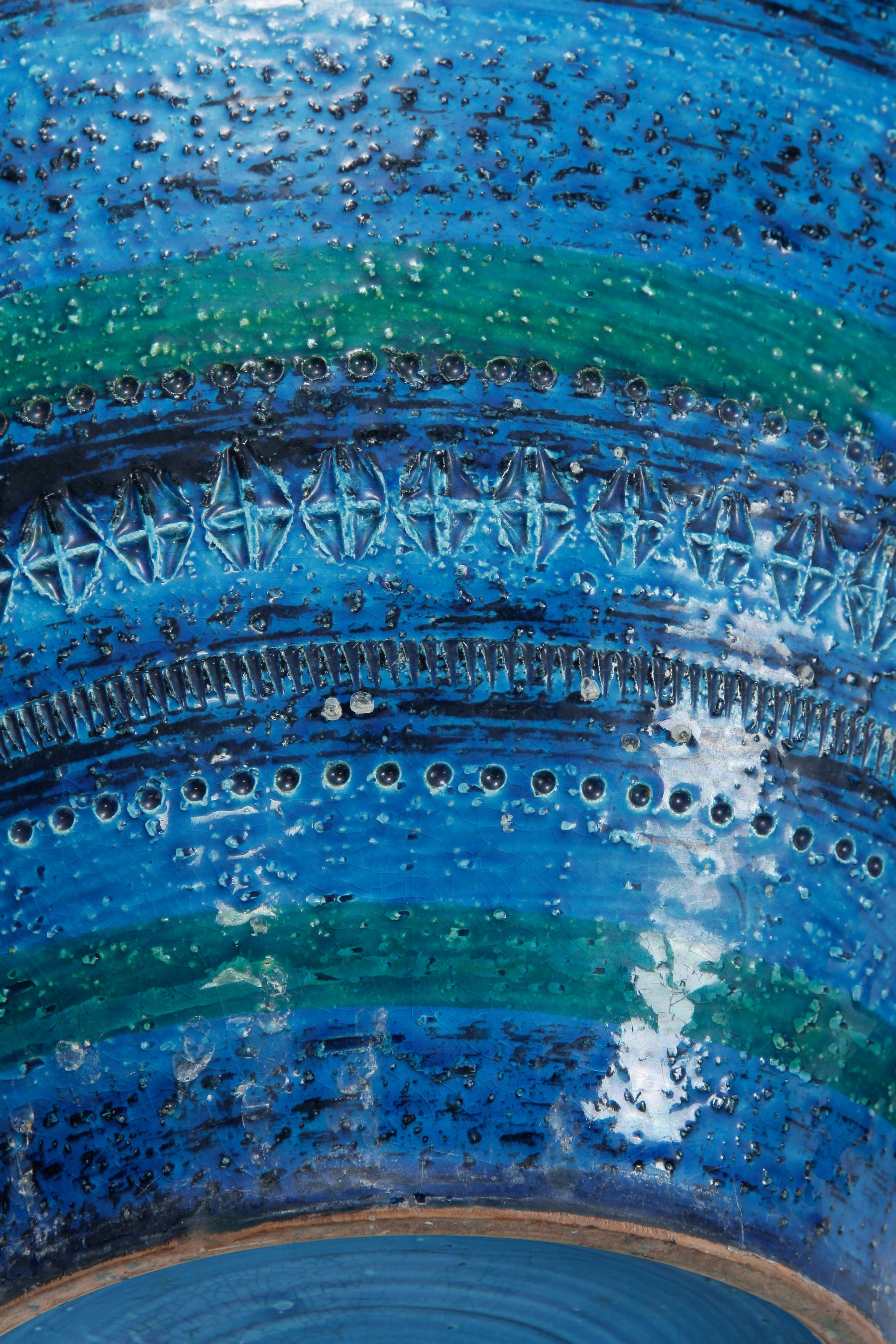 Grosse Aldo Londi „Rimini Blu“ Vase Bitossi, 60er