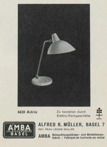 AMBA Tischlampe mit neuer Lackierung