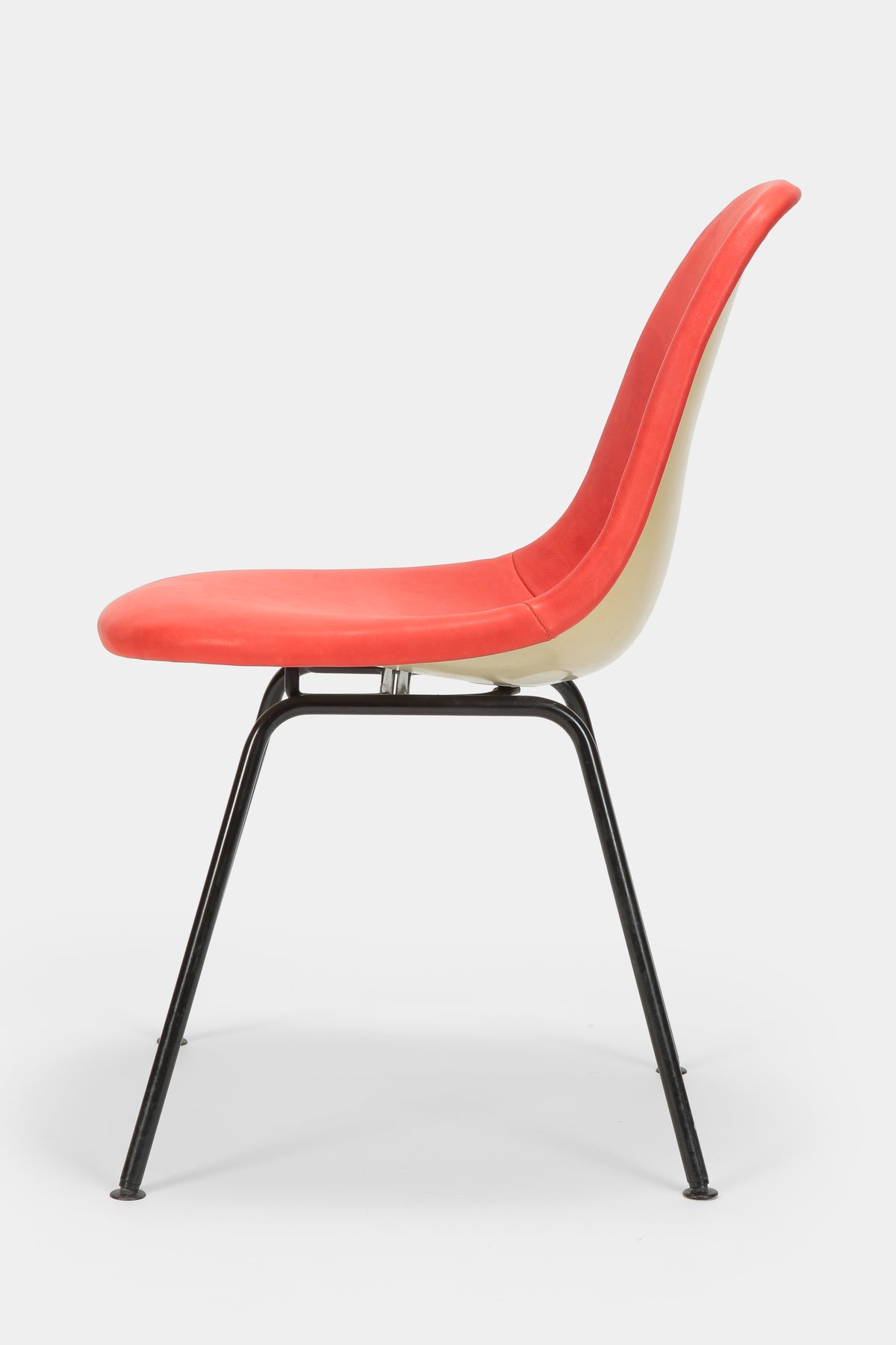 Eames Side Chair handgefertigt Leder Rot, 60er