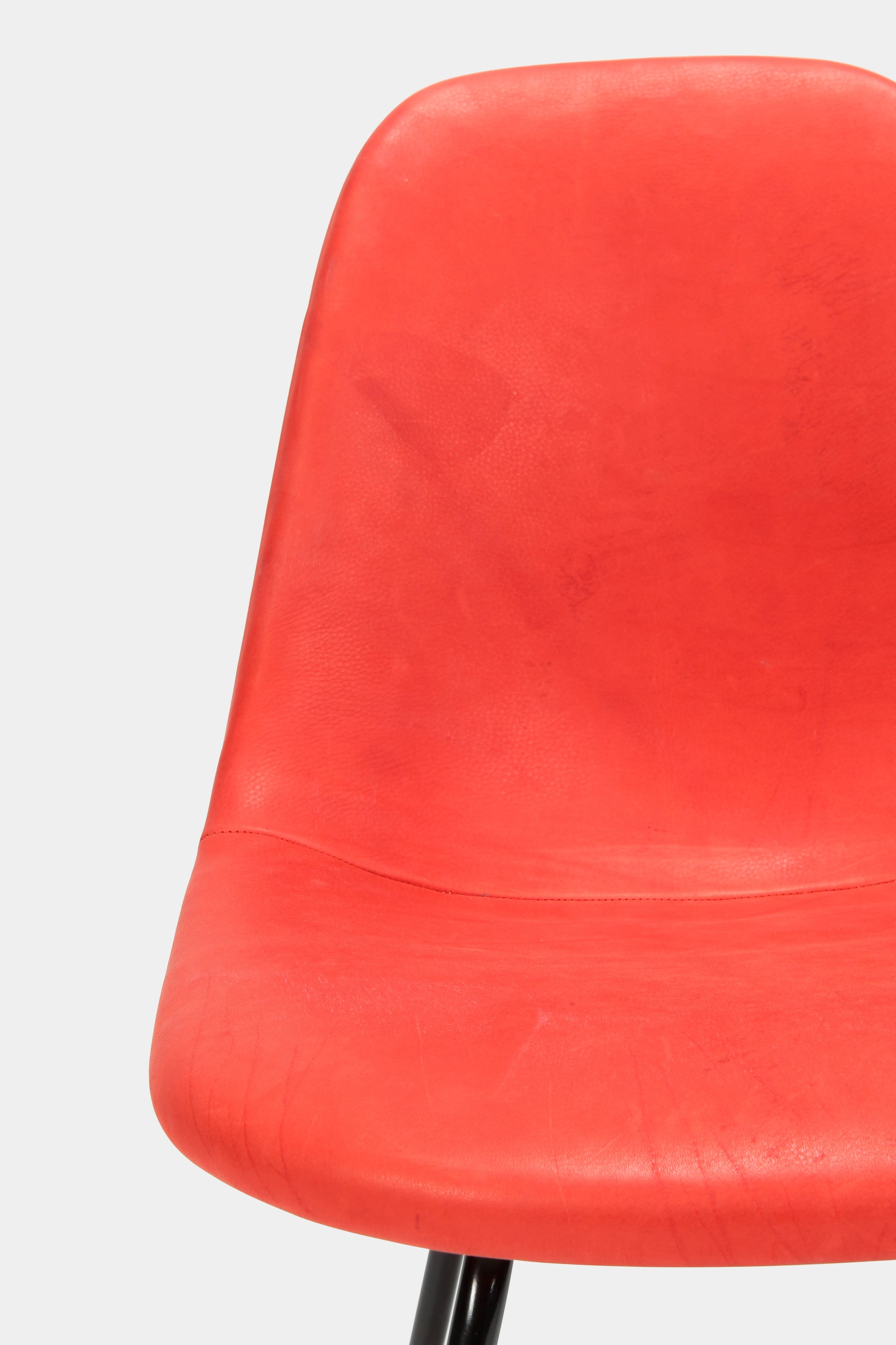 Eames Side Chair Red Leather, 60s